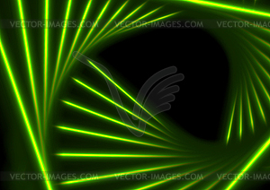 Green glowing neon triangular lines abstract - vector clipart