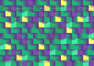 Абстрактные красочные мозаичные квадраты технологичной геометрической формы - векторное изображение