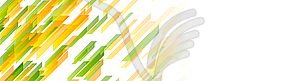 Абстрактный оранжево зеленый геометрический технологичный дизайн баннера - векторное графическое изображение