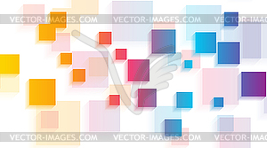 Colorful glossy squares abstract tech background - vector image