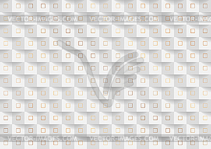 White abstract mosaic background with golden squares - vector clipart