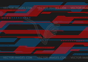 Темно-синий красный абстрактный технологичный футуристический фон - векторный клипарт / векторное изображение
