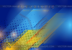 Grunge blue yellow geometric abstract background - vector clip art