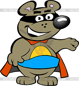 An Happy Strong Super Hero Bear - vector clipart