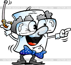 Cartoon Cute Grandpa Paper Mascot - vector clipart