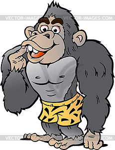 Cartoon Strong Gorilla - vector clip art