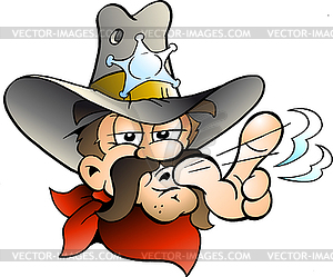 Cartoon an Cowboy Sheriff - vector clip art