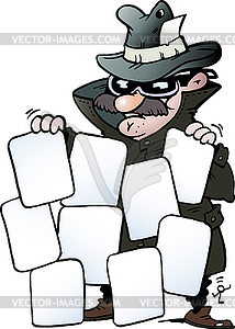 Cartoon an Agent with some good cards - vector image