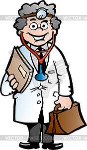 Cartoon Clever Professor or Doctor - vector clip art