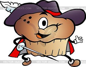 Cartoon Muffin Musketeer - vector image