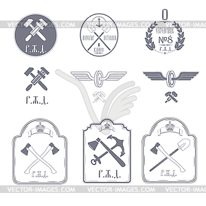 Railway emblems - vector image