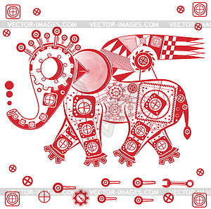 Mechanical elephant - vector clipart