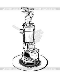 Old vacuum cleaner - vector clipart