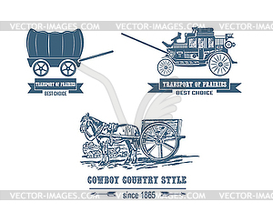 First prairie transport - vector image