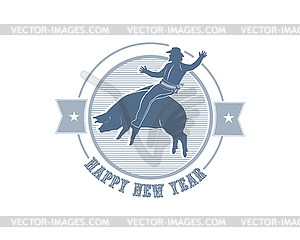 New Year Rodeo - vector clip art