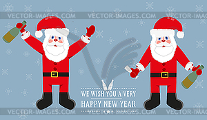 Two Santa Claus - stock vector clipart