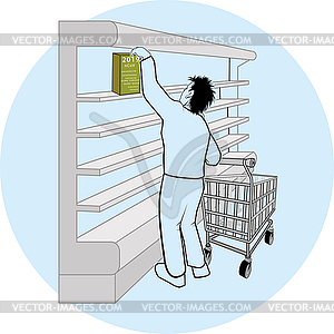 Coronavirus in supermarket - vector image