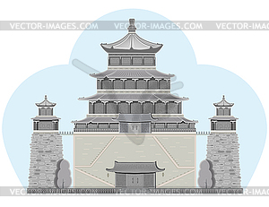 Большая буддийская пагода - векторная графика