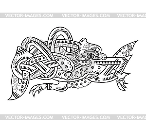 Славянский крылатый змей-оборотень - иллюстрация в векторе