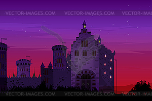 Big old medieval house - vector EPS clipart