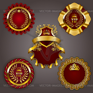 Set of gold vip - vector EPS clipart