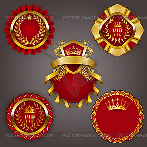 Set of gold vip - vector clipart