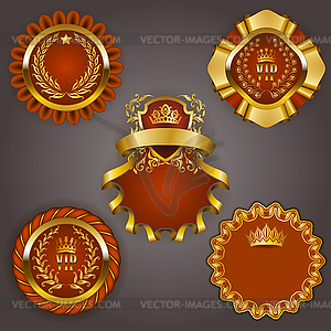 Set of gold vip - vector image