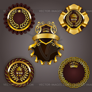 Set of gold vip - vector image