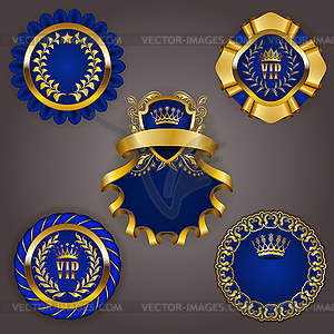 Set of gold vip - vector image