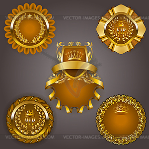 Set of gold vip - vector image