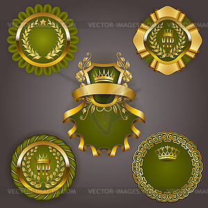 Set of gold vip - vector EPS clipart