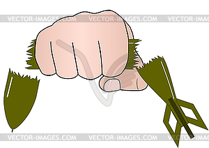 Fist with a rocket  - vector image