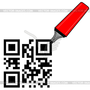 QR code and marker - vector image