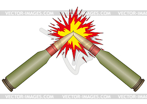 Два сталкивающихся патрона - стоковый векторный клипарт
