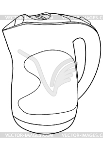 Electric kettle outline - vector image