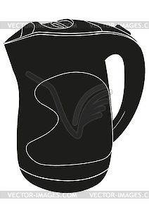 Electric kettle silhouette - vector image
