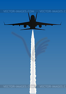 Silhouette of military aircraft - vector clipart / vector image