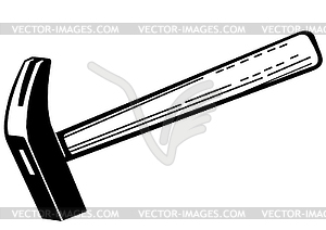 Hammer with nail puller - vector clipart