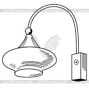 Wall lamp outline - vector clipart