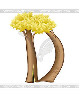 Letter in form of tree - vector image