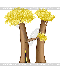 Letter in form of tree - color vector clipart