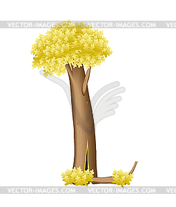 Letter in form of tree - vector clipart / vector image