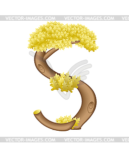 Letter in form of tree - vector clip art