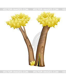 Letter in form of tree - vector image