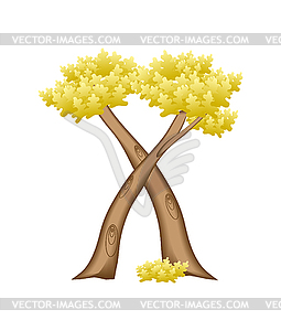 Letter in form of tree - vector clip art