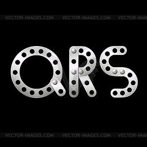 Буквы QRS из металла  - векторное изображение клипарта