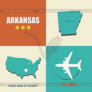 Arkansas flat - vector image