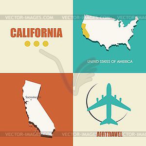 California flat - stock vector clipart