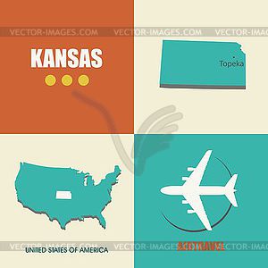 Kansas flat - vector clip art