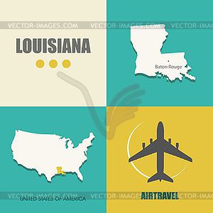 Louisiana flat - vector image